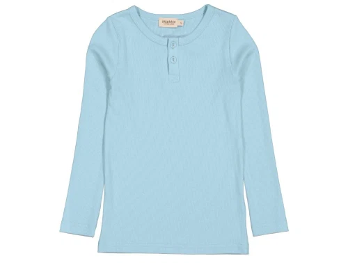 Langærmet basis T-Shirt i lyseblå med knaplukning fra Mar Mar Copenhagen 252-115-30 Heavenly Blue